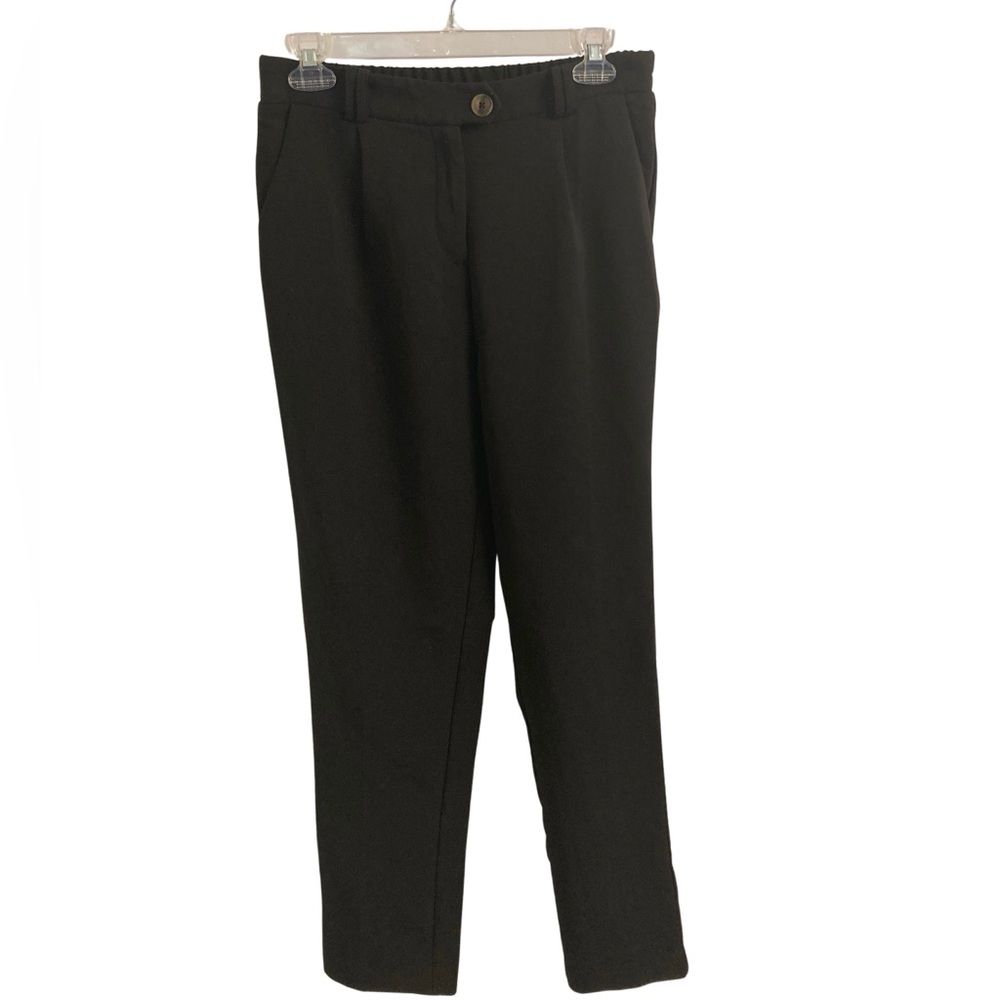 Comfortable High Rise Straight Black Pants Size M